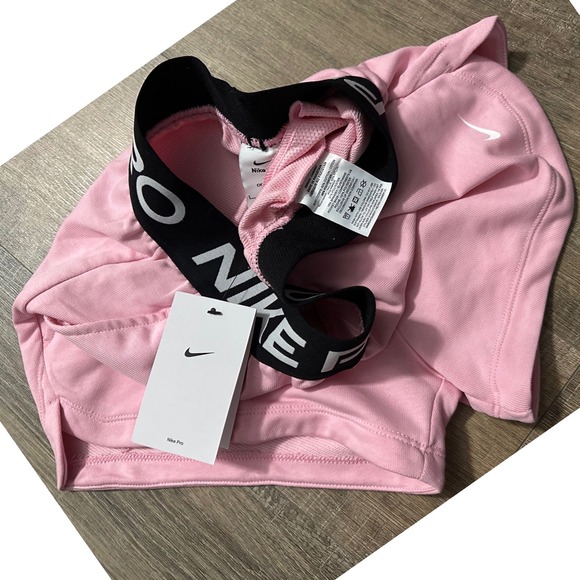 Girls Nike Pro Pink Athletic Shorts Dri FIT Logo Waistband Size Large - Picture 6 of 7